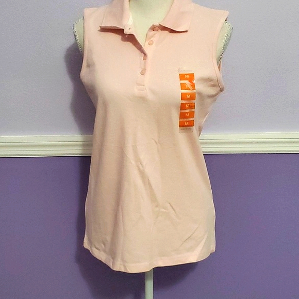 Lanesboro Pink Collared Sleeveless Tennis Golf Women Polo M